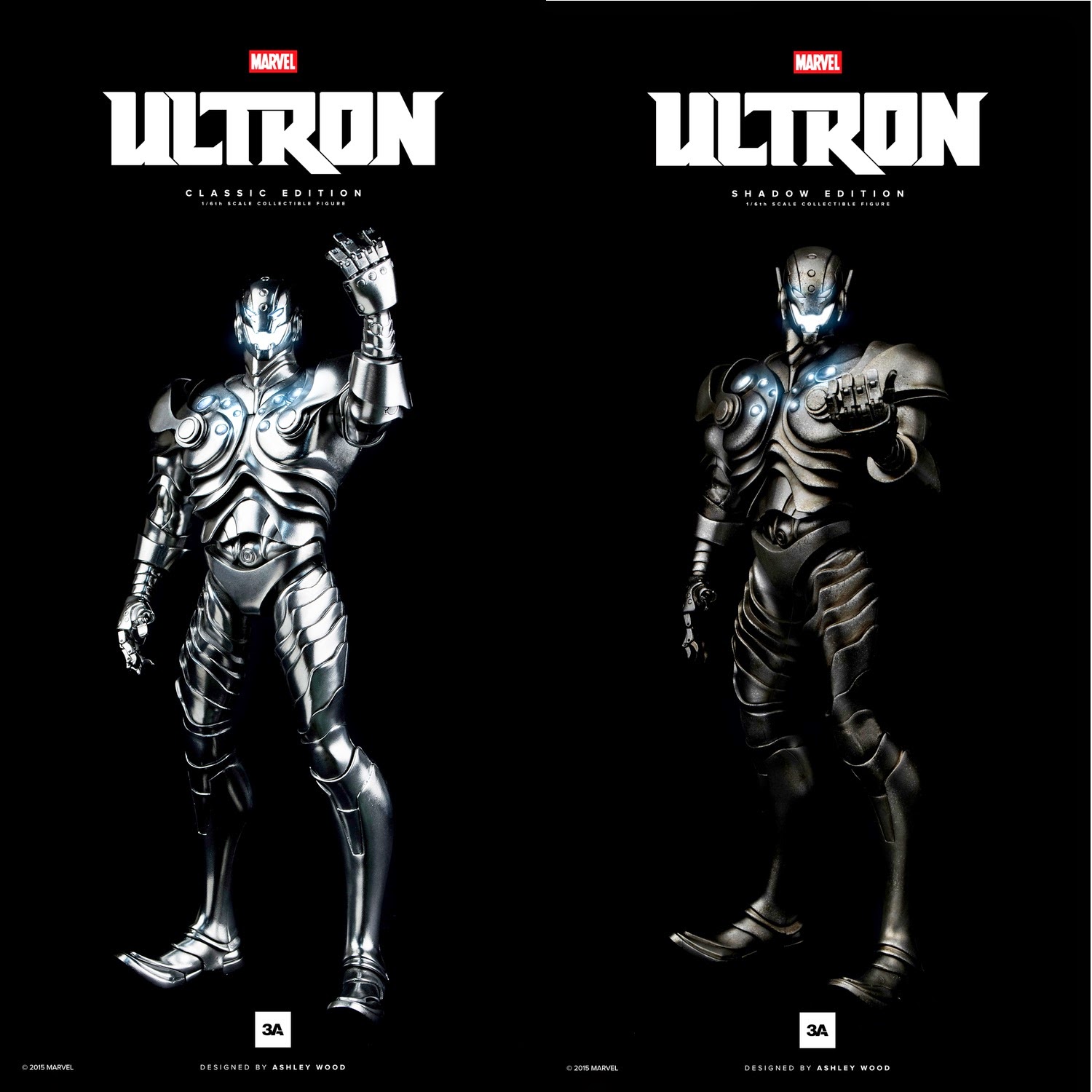 ThreeA x Marvel Ultron 16 Scale Action Figures - Classic Edition & Stealth Edition