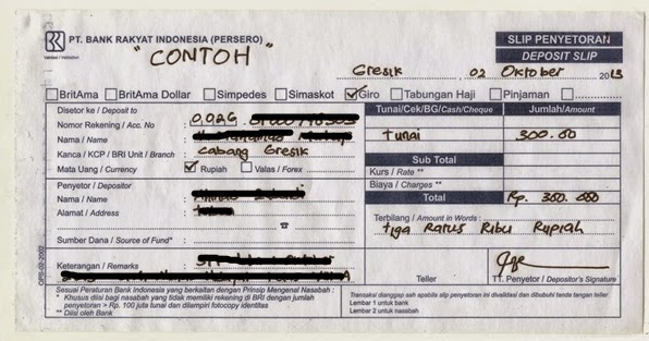 Contoh Cara Transfer Uang Lewat Teller Bank (BNI, BRI, BCA