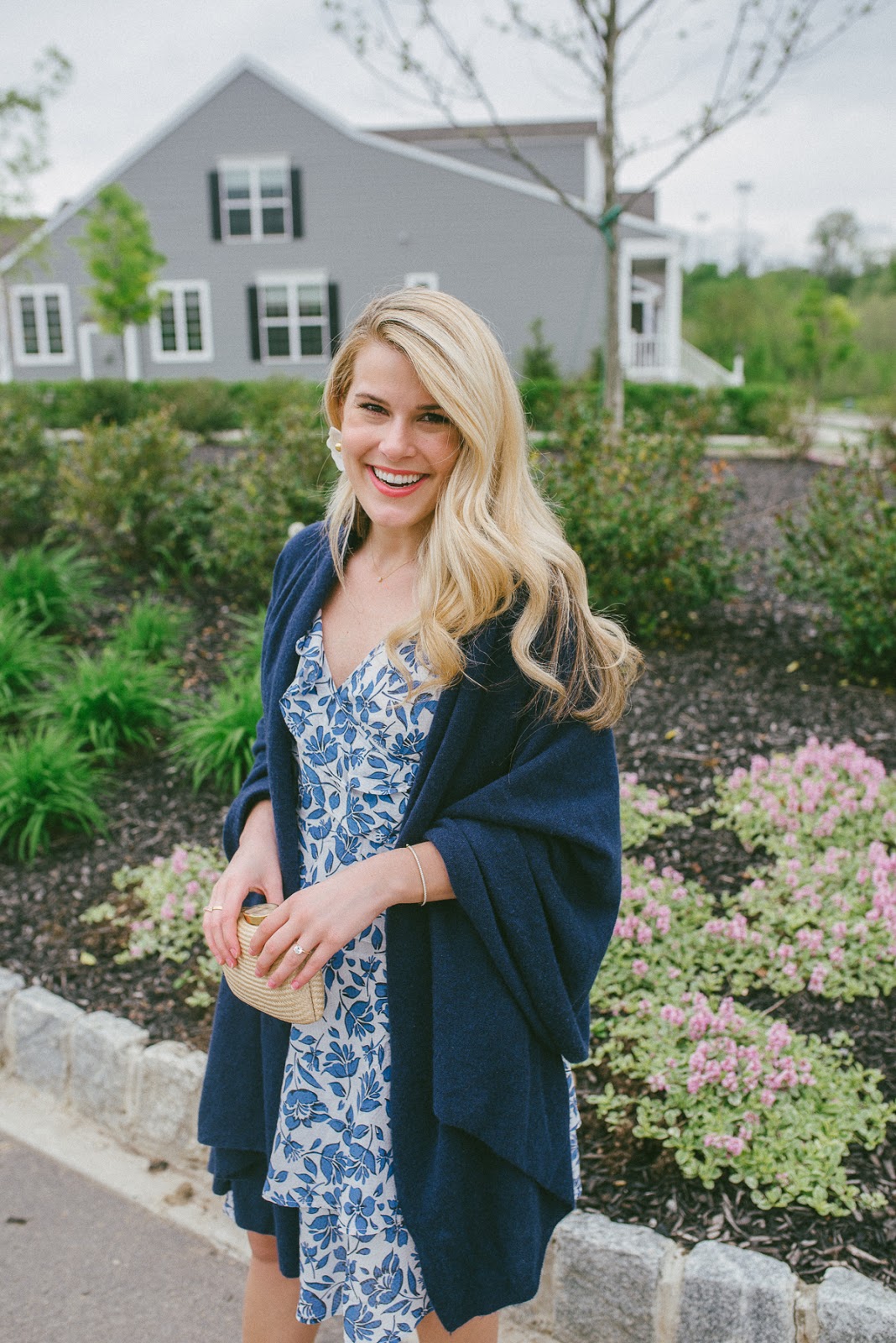 Summer Wind Blue and White Wedding Guest Dress