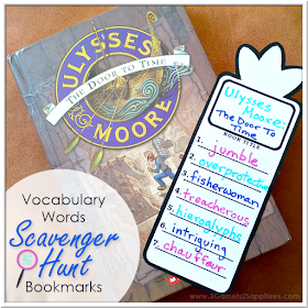 Printable Vocabulary Words Scavenger Hunt Bookmarks |  3 Garnets & 2 Sapphires