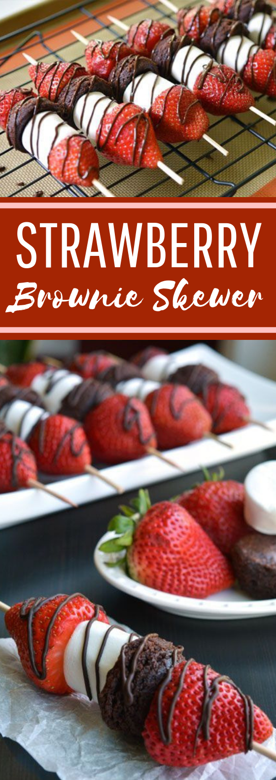 Strawberry Brownie Skewers #dessert #party