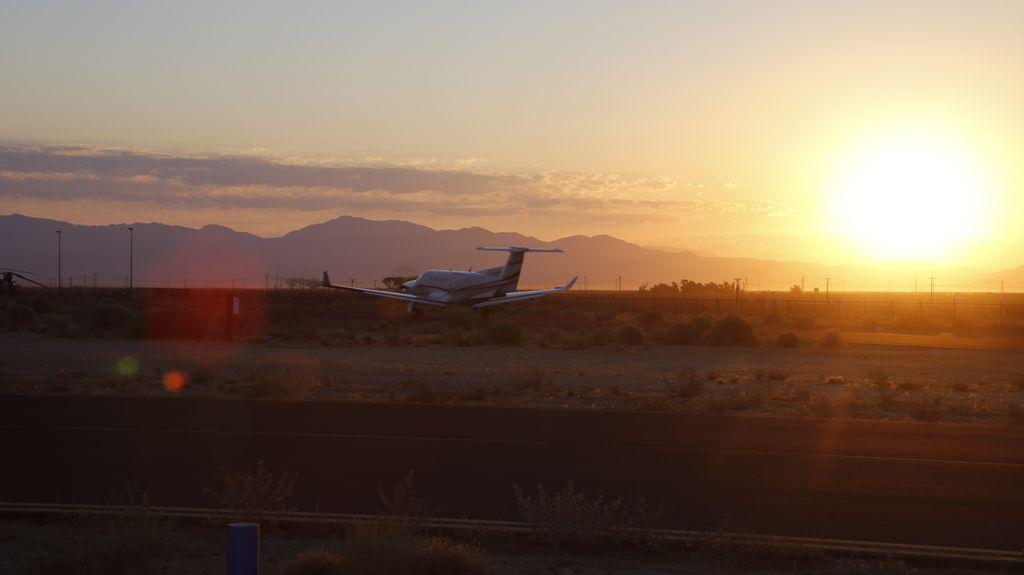 Kathryn's Report First flight from Inyokern Airport (KIYK) takes off