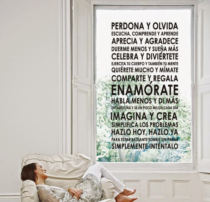 Decoración con textos de vinilo