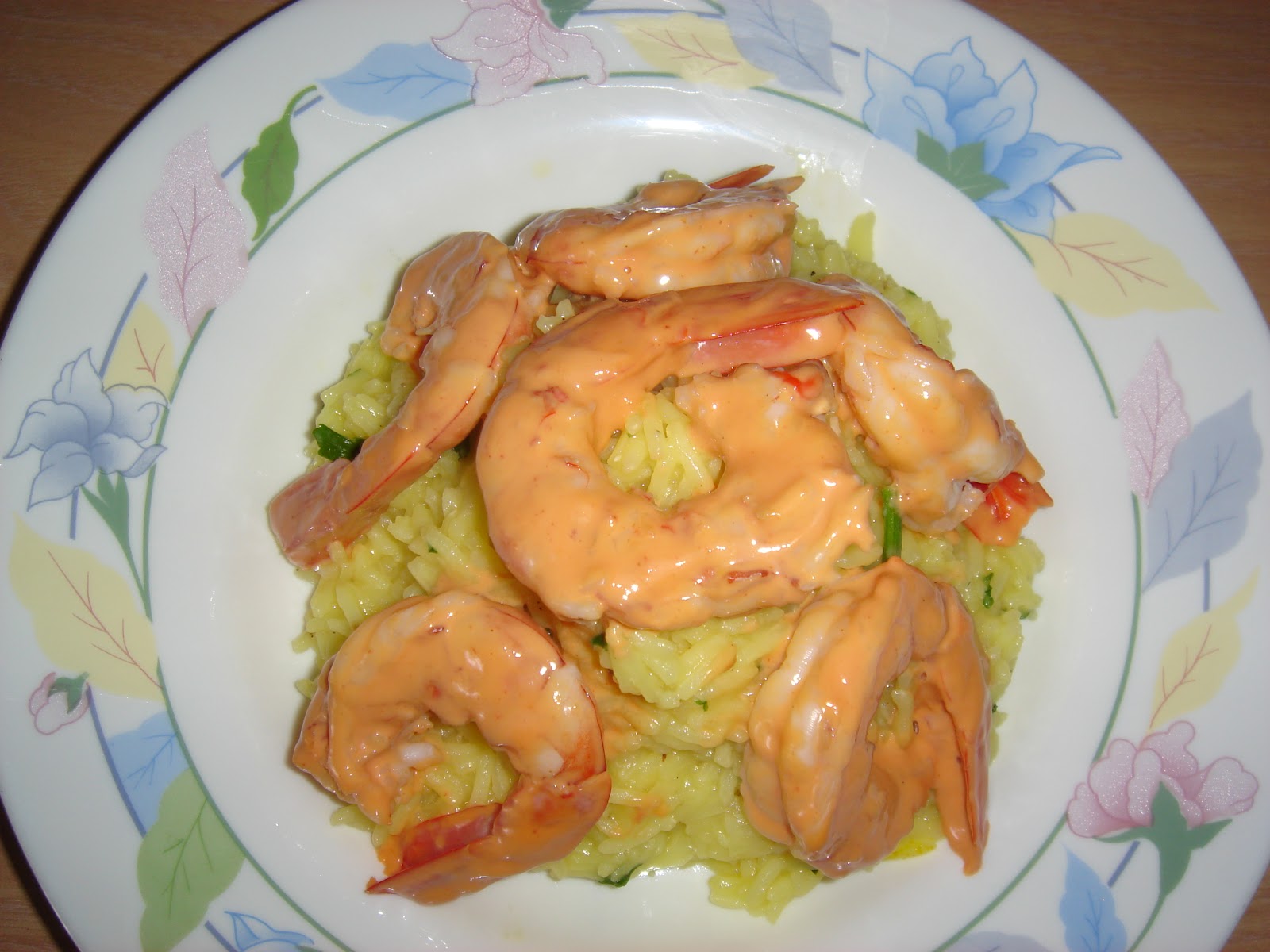 A casa di Chellina Riso basmati con gamberi in salsa rosa