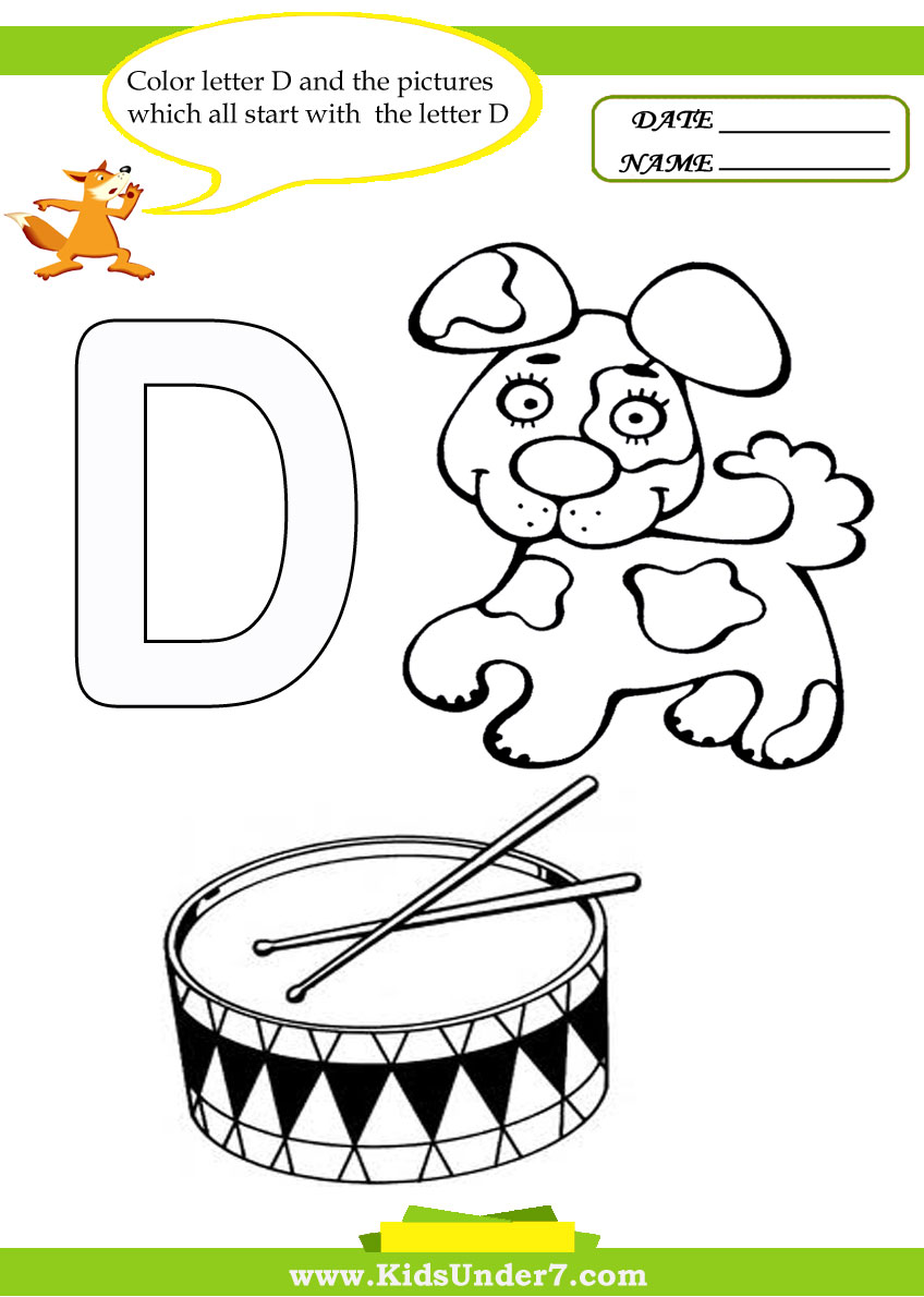 Coloring Letter D Worksheets For Preschool - រូបភាពប្លុក | Images