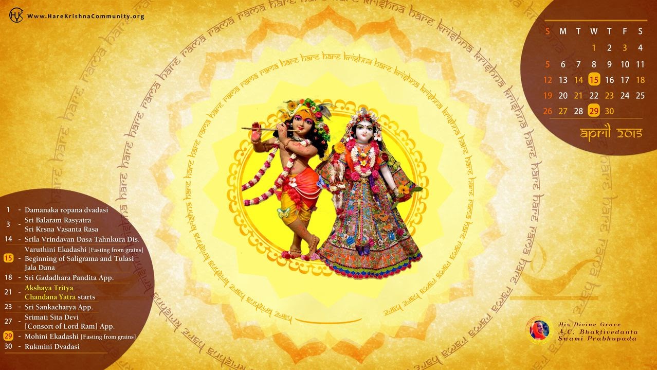Hare Krishna Community Jaipur: Vaishnava Calendar - APRIL 2015