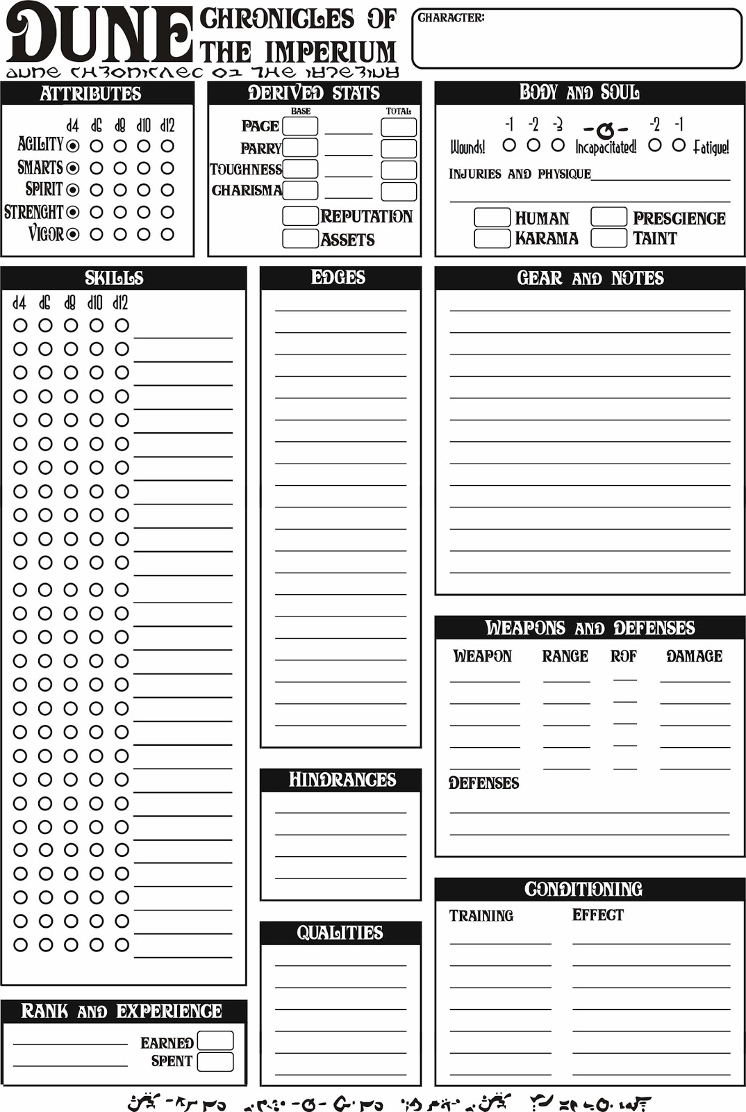 Dune rpg chronicles of the imperium character sheet - naxresquared