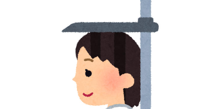 無料イラスト かわいいフリー素材集 身長測定のイラスト 学校の健康診断 女の子