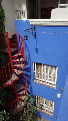 Casa chorizo patio stairs and crane