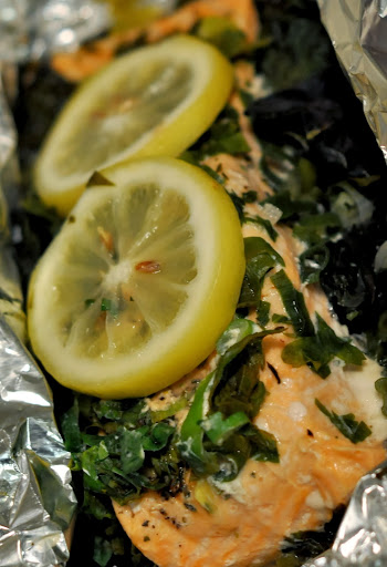 Salmon en Papillote with Lemon and Swiss Chard | Taste As You Go