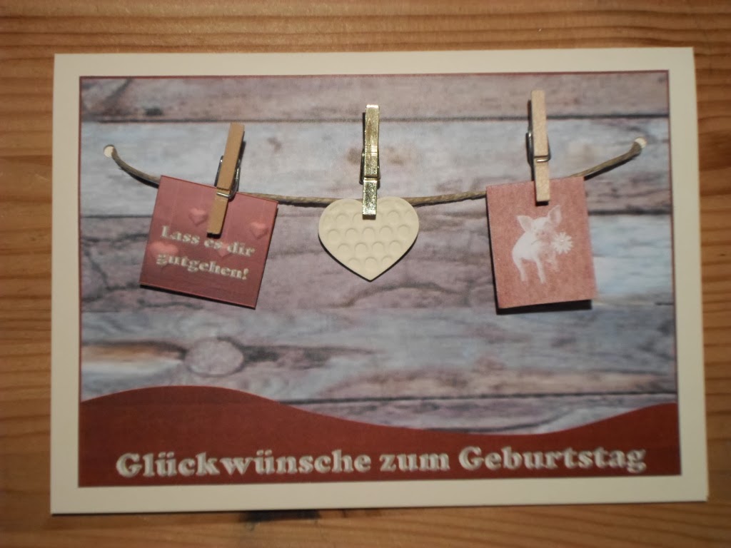 Connys Bastelstübchen: Glückwunschkarte mit "Wäscheleine"