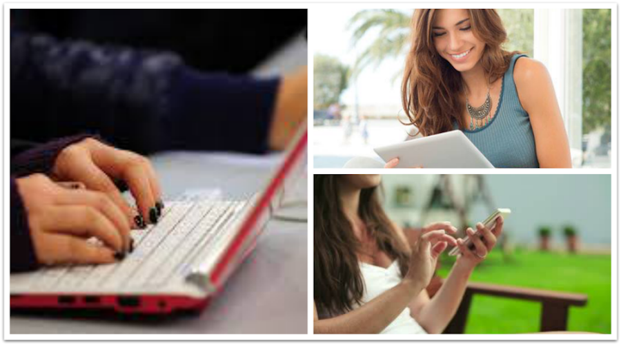 stay in touch: laptop, tablet, smartphone