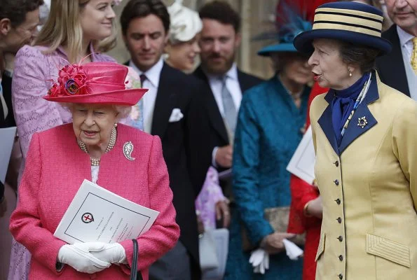 Lady Gabriella wore a bespoke dress designed by Luisa Beccaria, diamond tiara. Prince Harry, Pippa Middleton, Queen Elizabeth