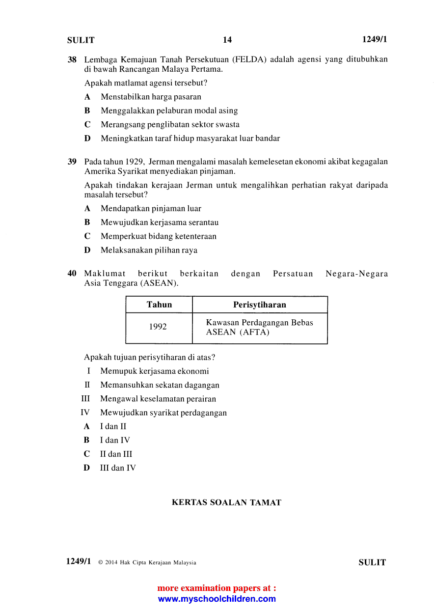 Shinichipedia soalan sebenar sejarah spm kertas 1 ulangan 2014 (jun)