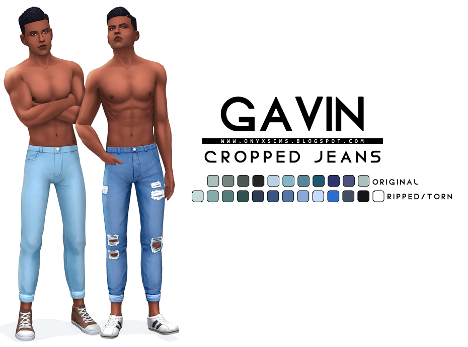 Gavin Jeans Regular & Torn/Ripped Onyx Sims