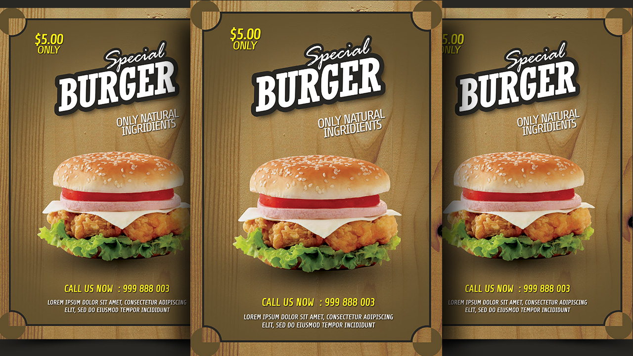Create Burger Promotion Flyer Photoshop Tutorial