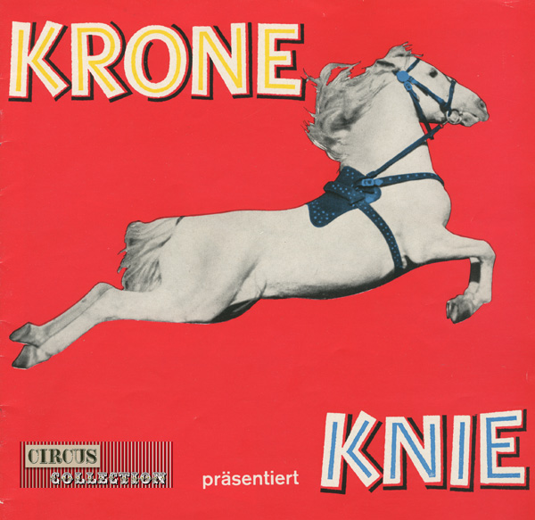programme papier du spectacle du cirque Krone qui présentait le spectacle du cirque National Suisse de la famille Knie