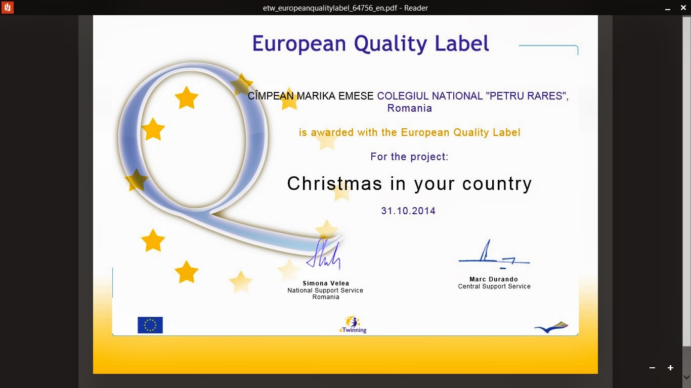 Certificat european de calitate