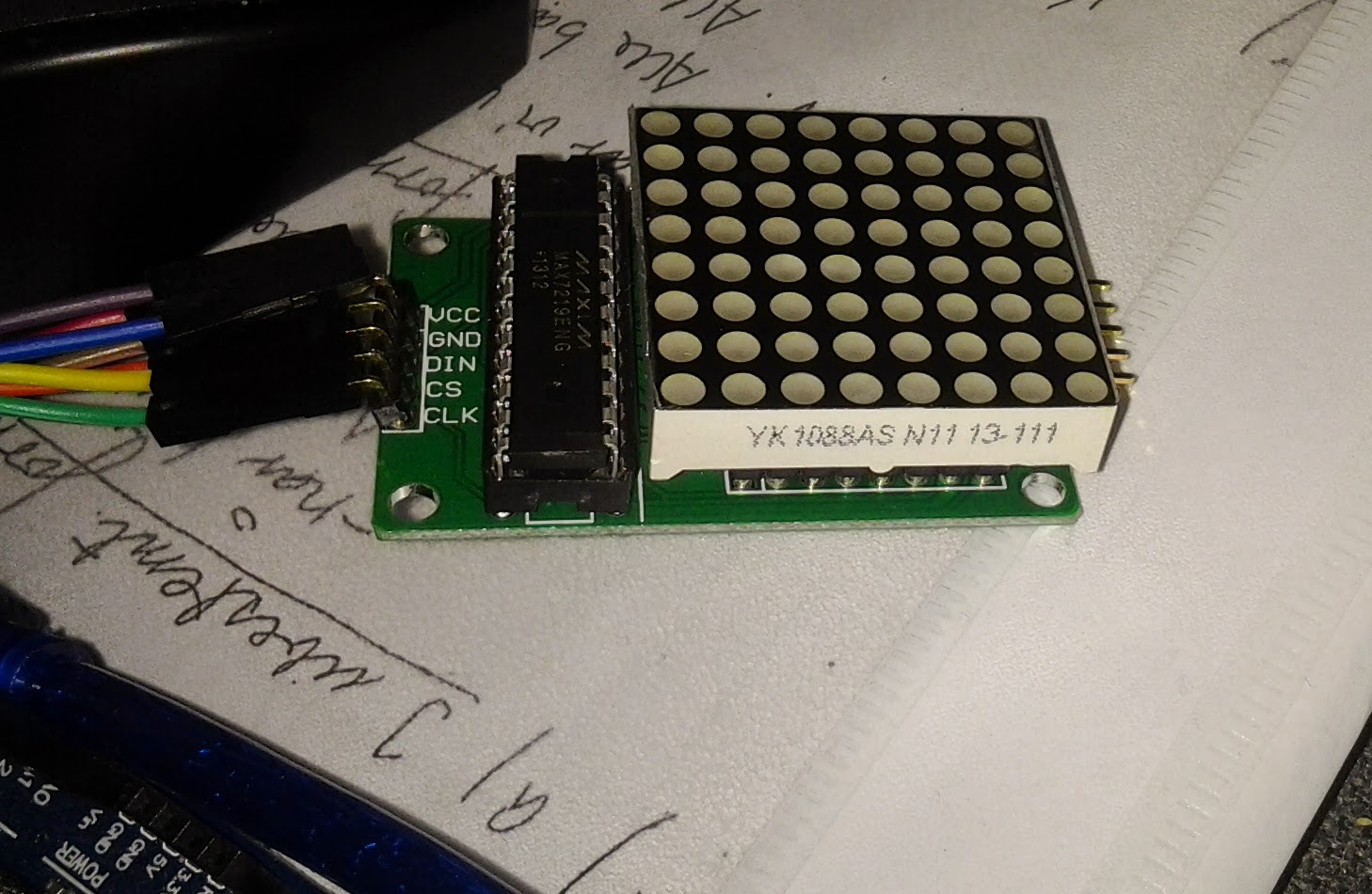 Learn on the fly Quick start with max7219 led dotmatrix display on