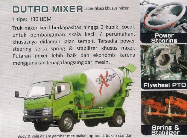  Harga  Truk  Hino Surabaya Hino Dutro 130 HD PS Mixer 
