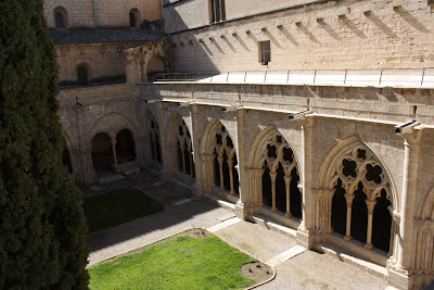 Gothic arches of the cloister of Poblet Monastery