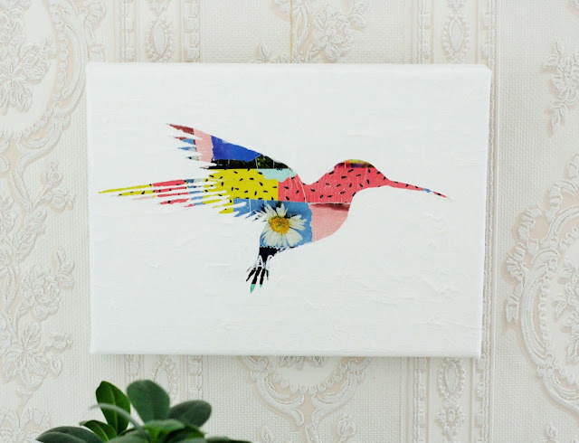 DIY Acrylbild mit Kolibri-Silhouette DIY Acrylbild mit Kolibri-Silhouette