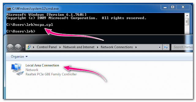 Open network connections from command line