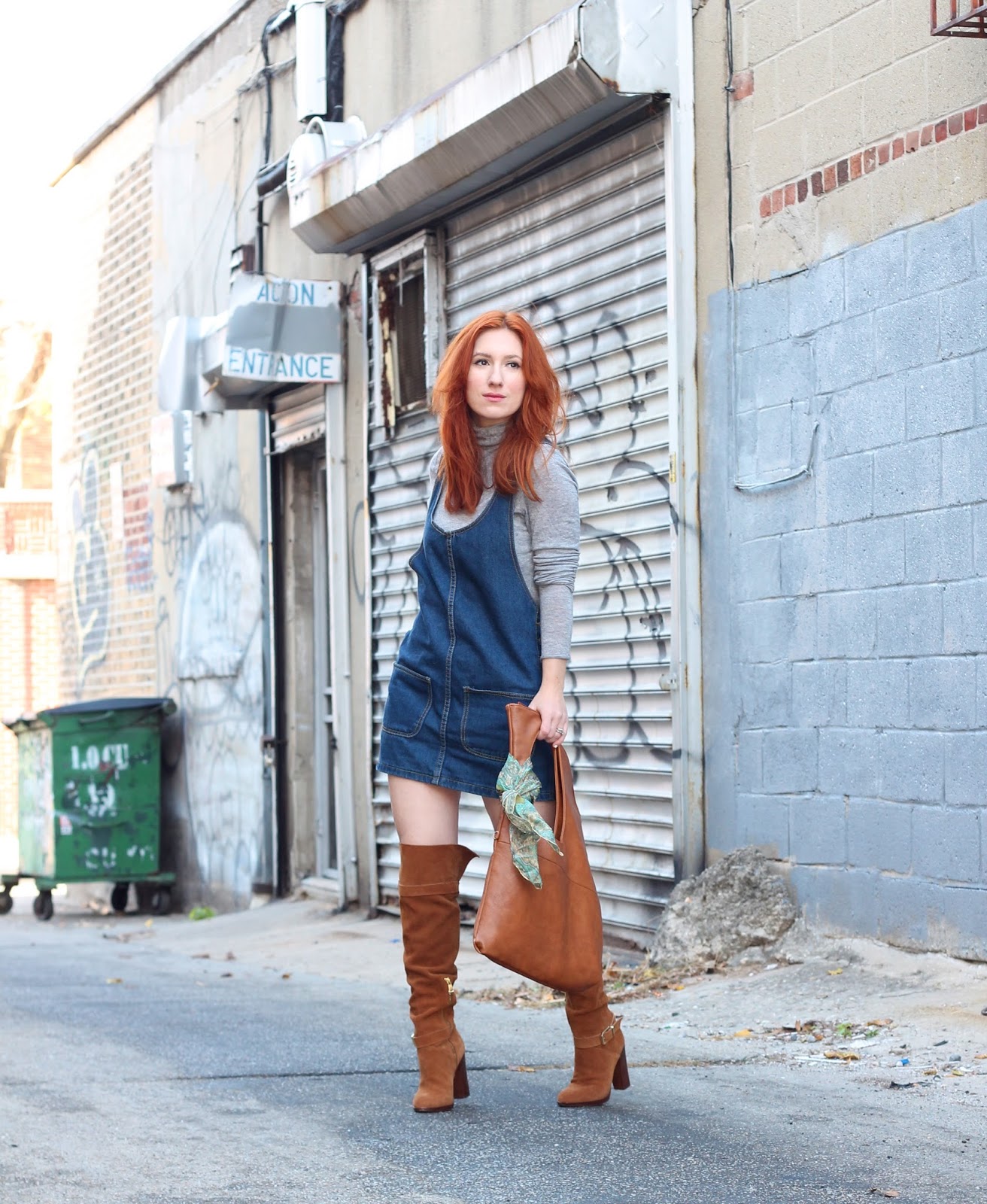 Denim Jumper + Over The Knee Boots TfDiaries
