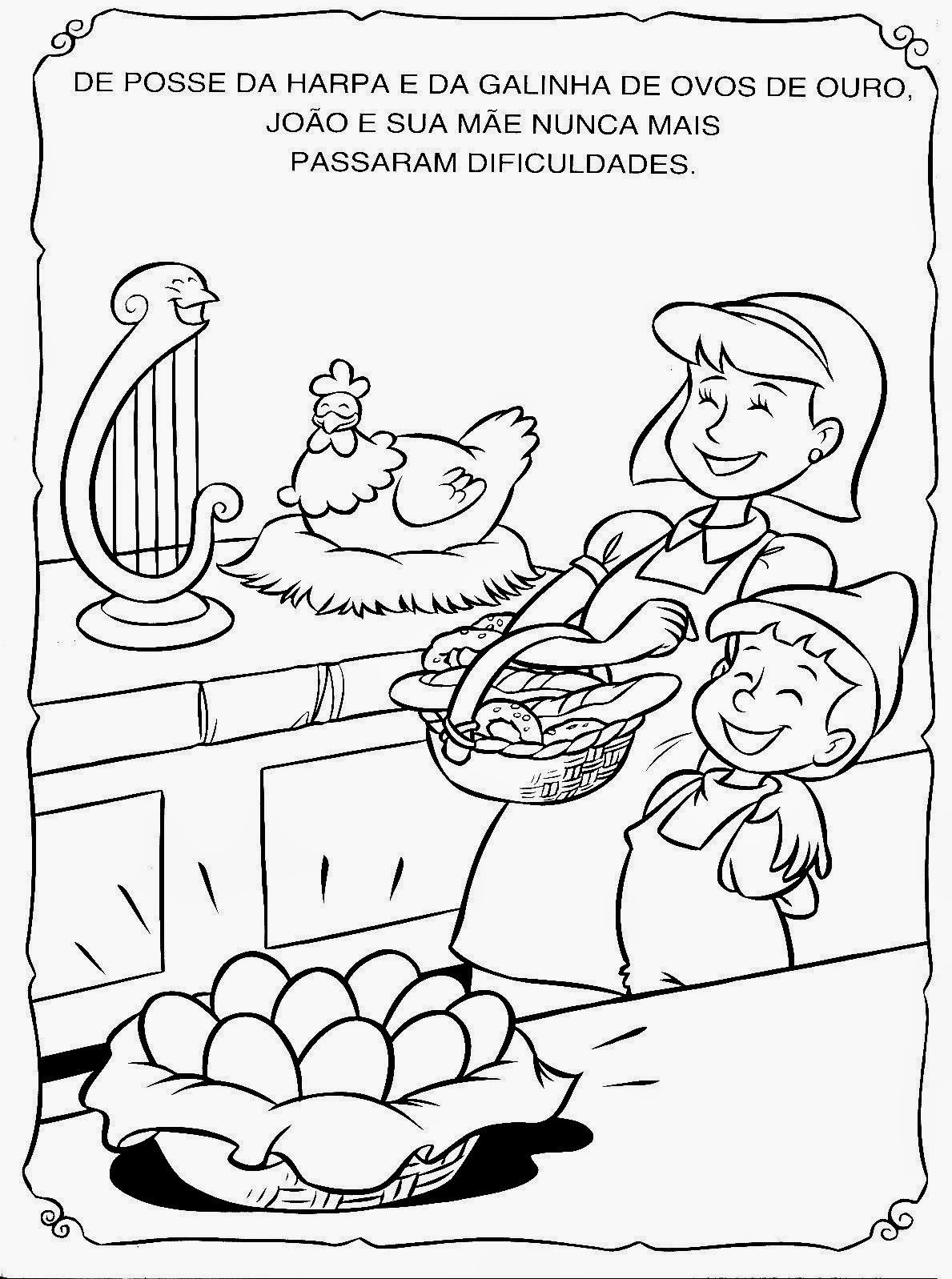 historinha de joão e o pé de feijão para colorir pintar imprimir