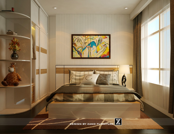 Thiết kế nội thất phòng ngủ đẹp căn hộ 2 phòng ngủ, 99m2 - Central Sunrise City