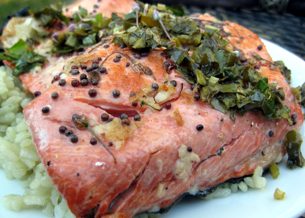 Cook Food. Mostly Plants.: Ginger-Rubbed Salmon with Mustard Seeds and ...