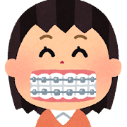 歯の矯正のイラスト（女性）