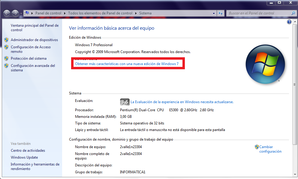 Actualizar tu version de Windows 7
