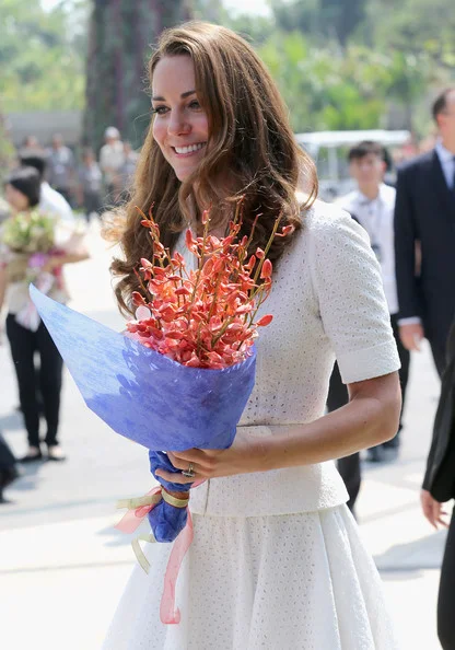 Catherine, Duchess of Cambridge and Prince William Duke of Cambridge arrive at Gardens by the Bay in Singapore