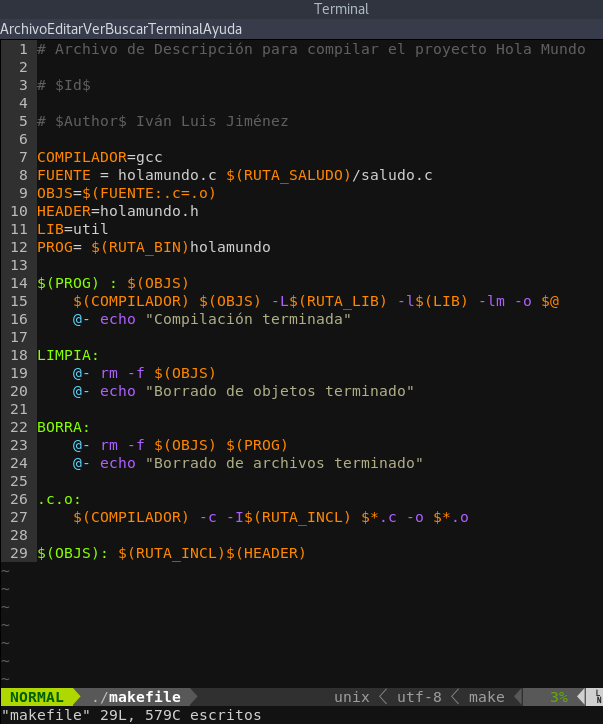 Ejemplo de MakefileMakefile gcc Linux