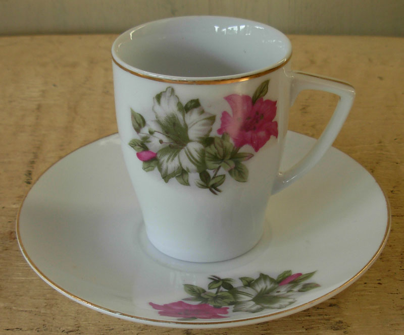 ORIENTAL Tea Set Keramik Motif Bunga Kangkung Sold 