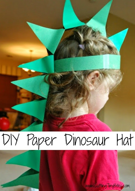 Paper Dinosaur Hat as part of Dinosaur Theme Weekly Home Preschool