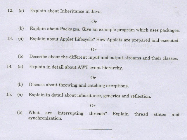 Java Question Paper