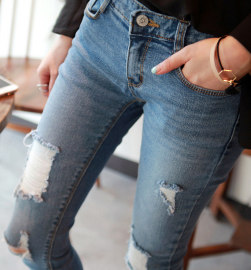 [Miamasvin] Whisker Washed Destroyed Skinny Jeans | KSTYLICK - Latest ...