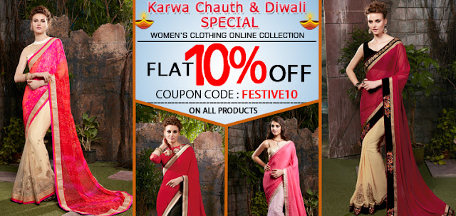 Diwali and Karwa Cahuth special latest designer sarees online shopping at best prices in India at pavitraa.in