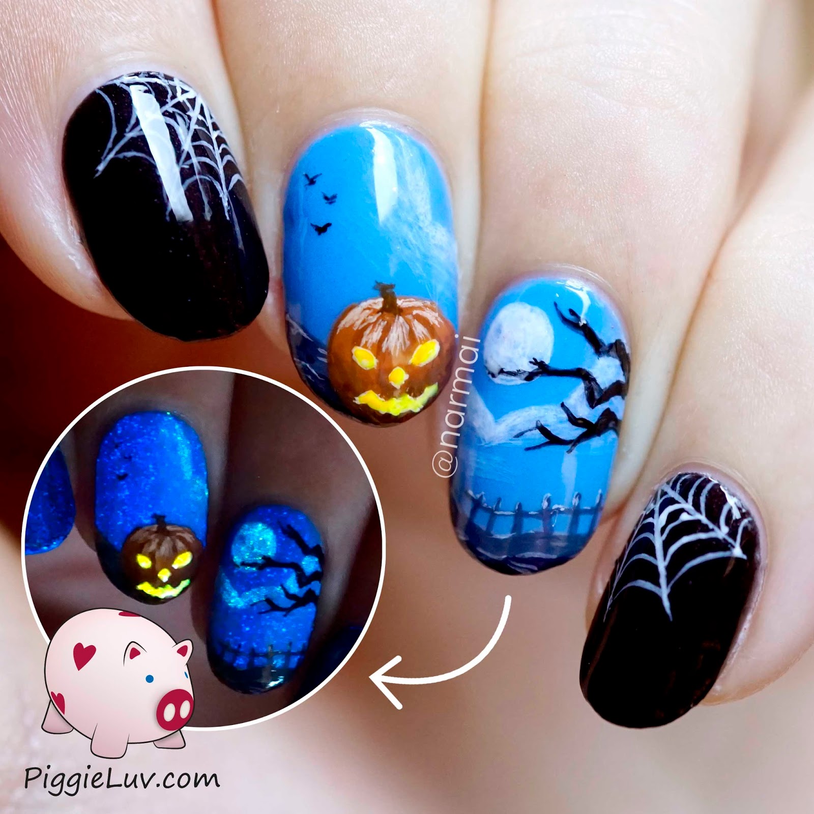 glow in the dark halloween nails