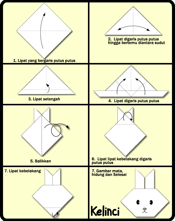  Origami  KELINCI Lucu  Origami  Untuk Anak