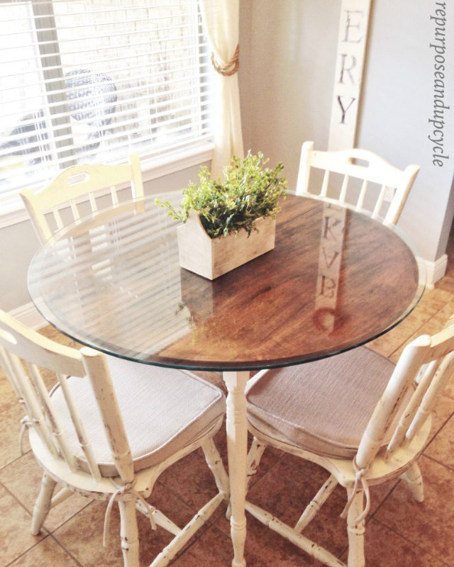 1950's DIY Chalk Painted Dining Table & Chairs