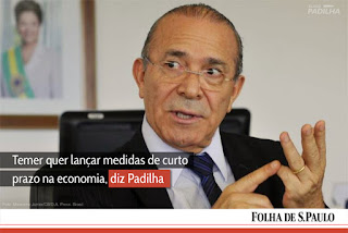 Temer quer lançar medidas de curto prazo na economia, diz Padilha.