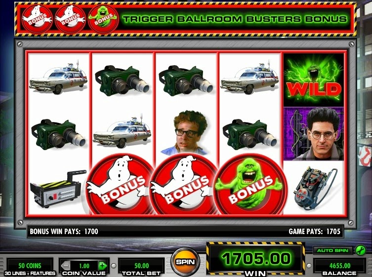 Ghostbusters Video Slot Screen