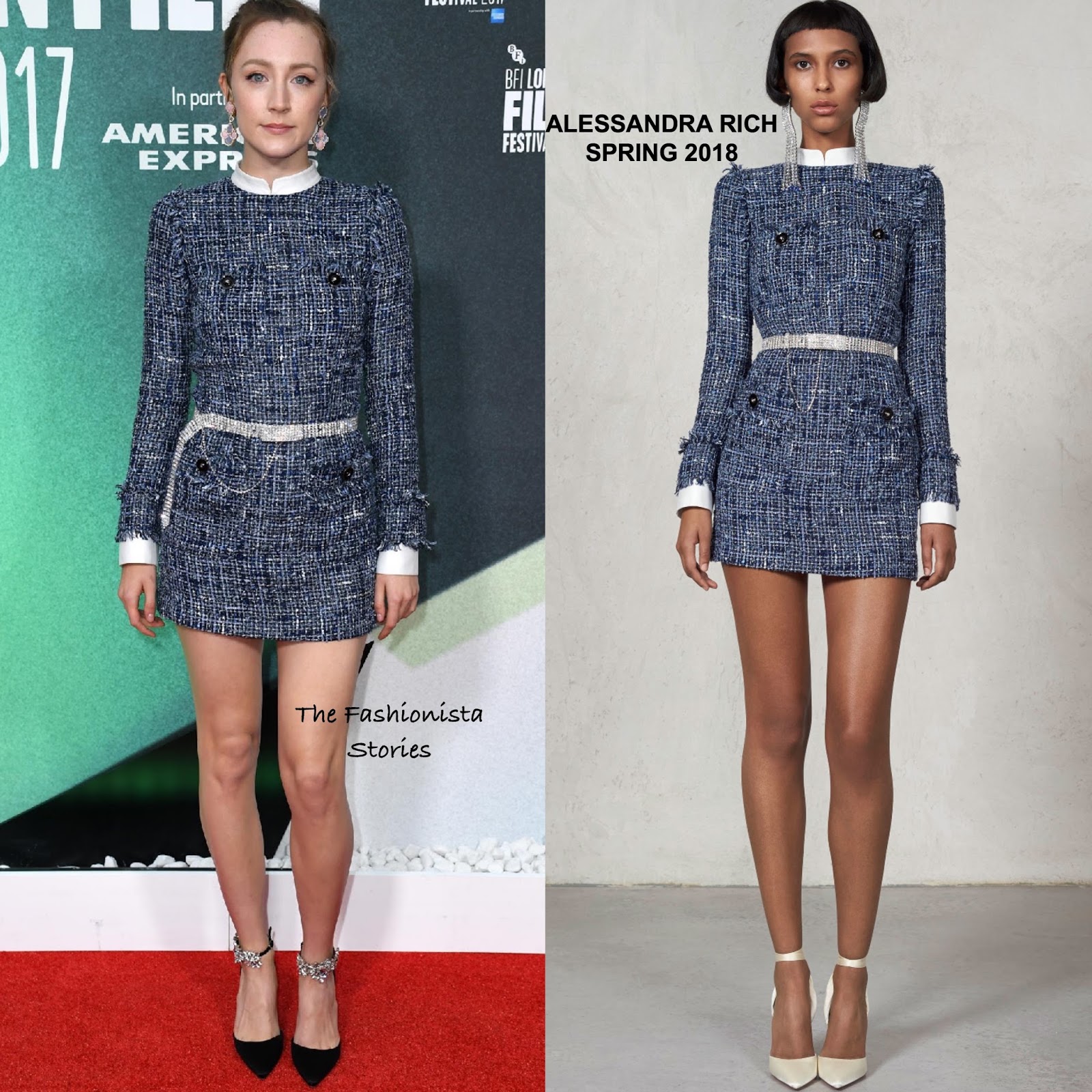 Saoirse Ronan in Alessandra Rich at the 'On Chesil Beach' 2017 BFI