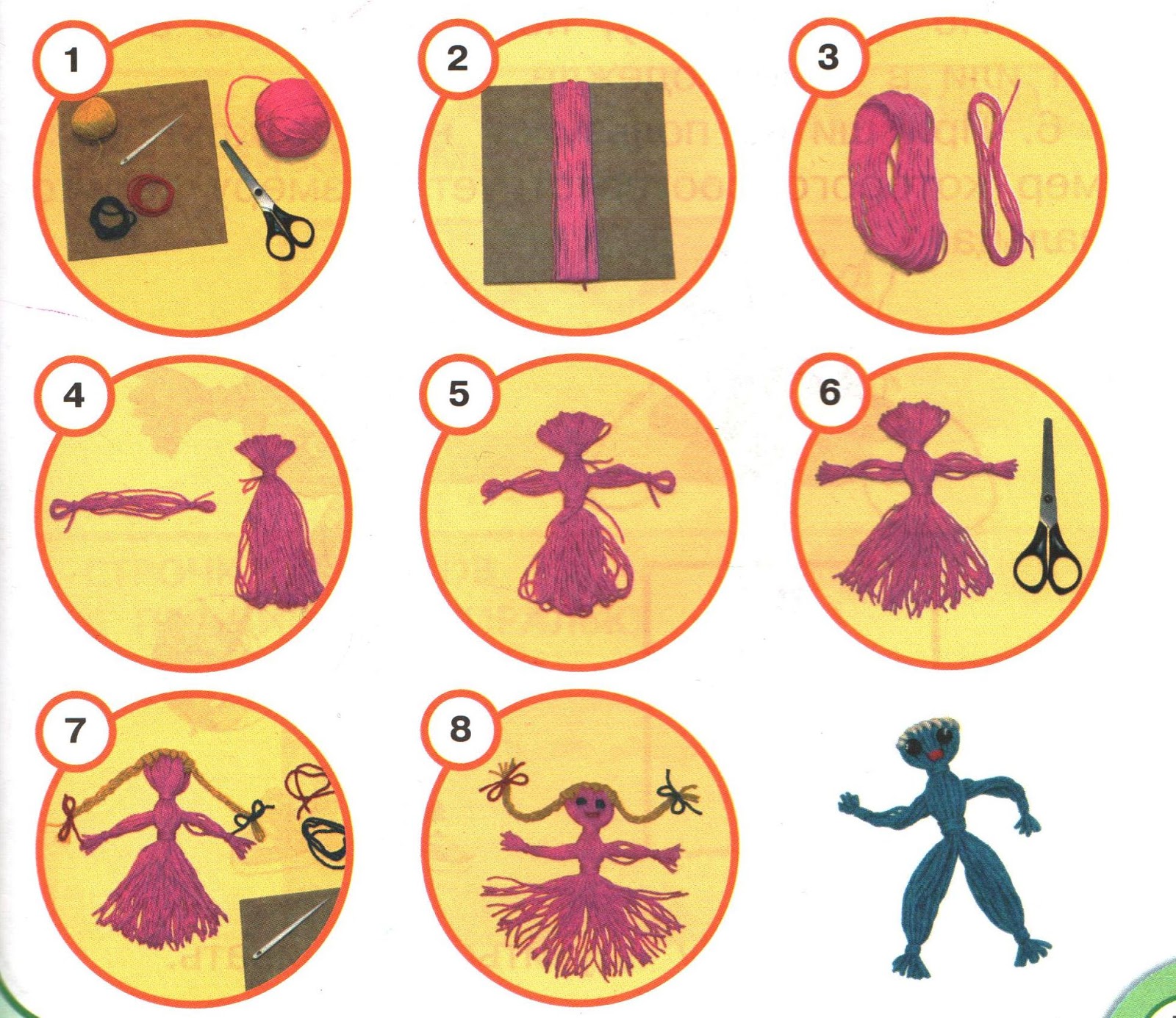 кукла из ниток схема. технология 1 класс нитки. куклы из ниток для дошкольников. куколка из ниток. технология 1 класс нитки.