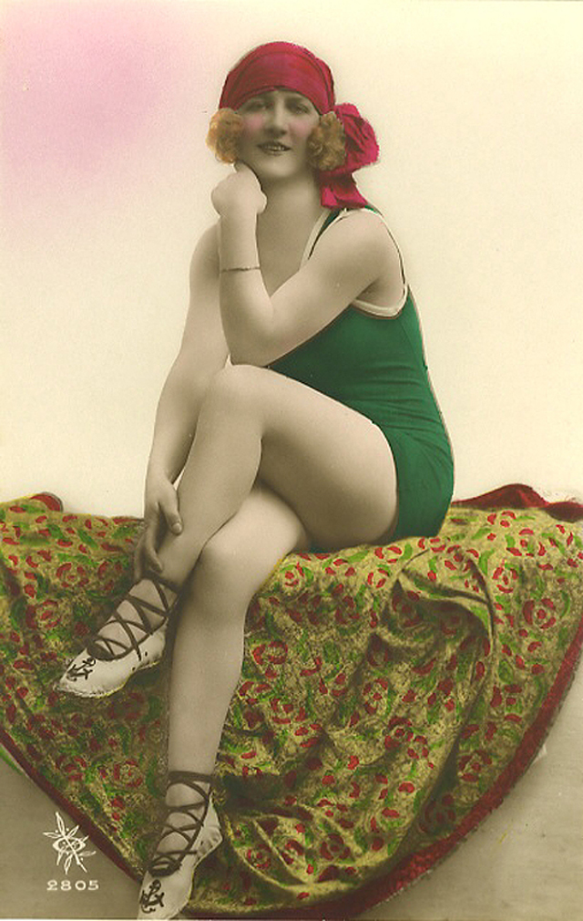 Flapper Fashion 49 Incredible Colorized Postcards of Cool Girls in Swimsuits during the 1920s