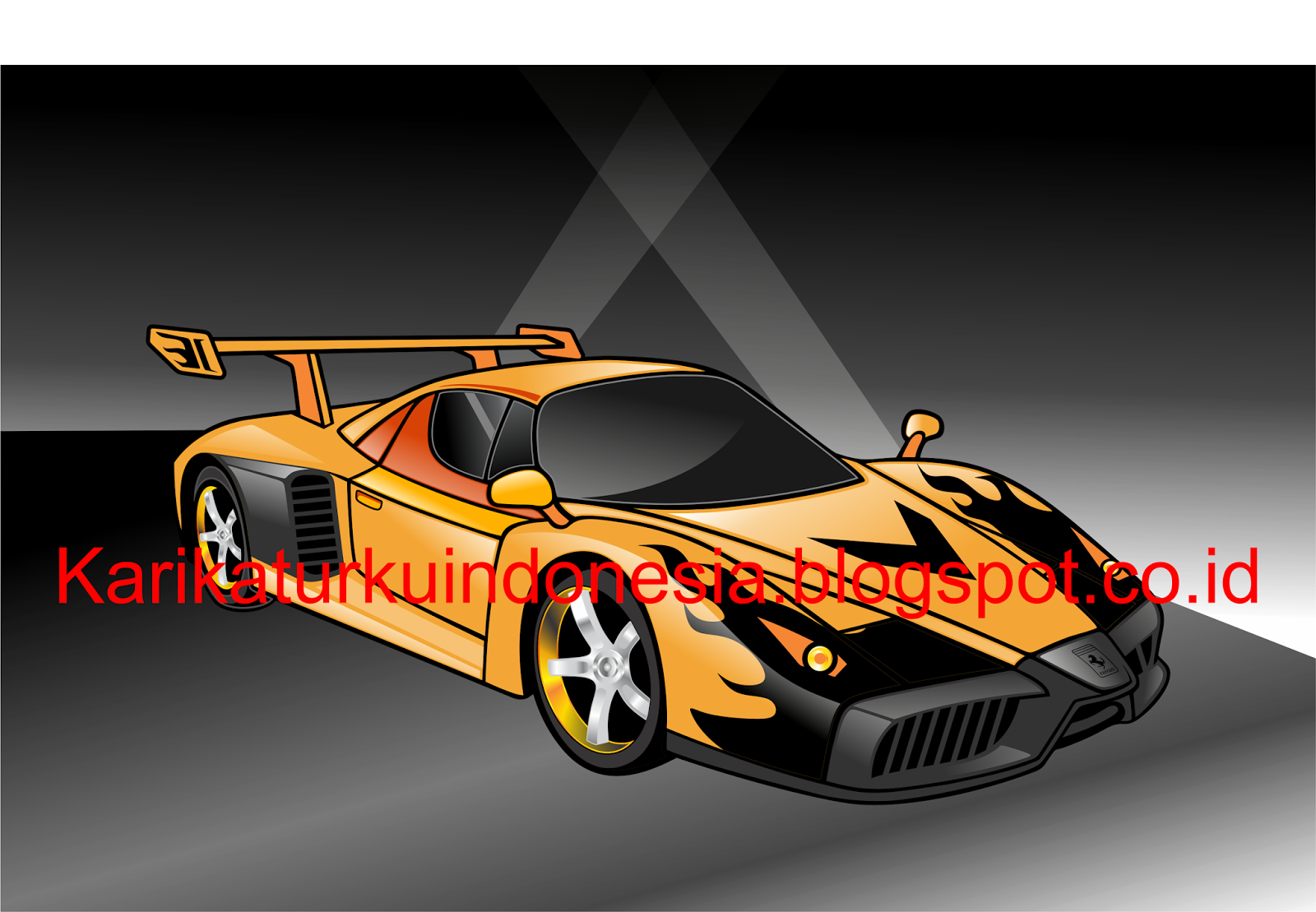 Karikaturku Indonesia: Mewarnai Mobil Sport Ferrari Enzo