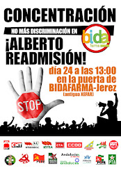 Concentración por la readmisión de Alberto en Bidafarma, lunes 24 de junio a las 13:00 en Bidafarma